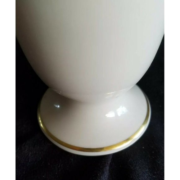 LENOX BARRINGTON COLLECTION VASE 7" reticulated porcelain VTG Rose floral - Picture 6 of 8